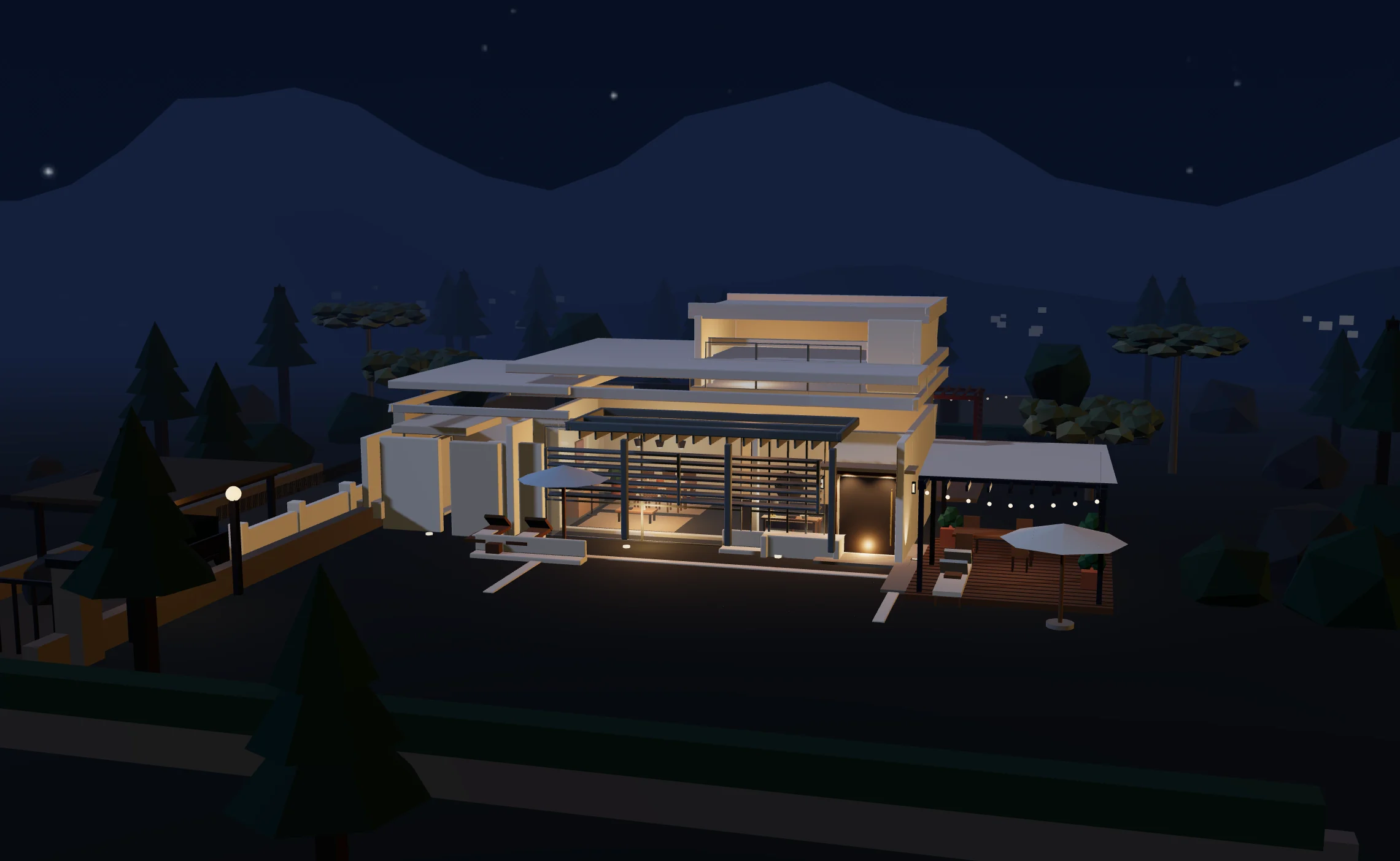 Villa portuguesa contemporánea al anochecer, con piscina y jacuzzi integrados