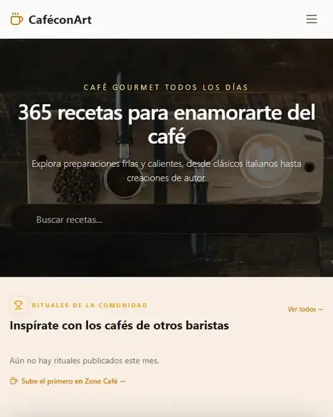 Vista real da plataforma de uma comunidade de café